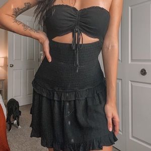 Black Cutout Babydoll Dress